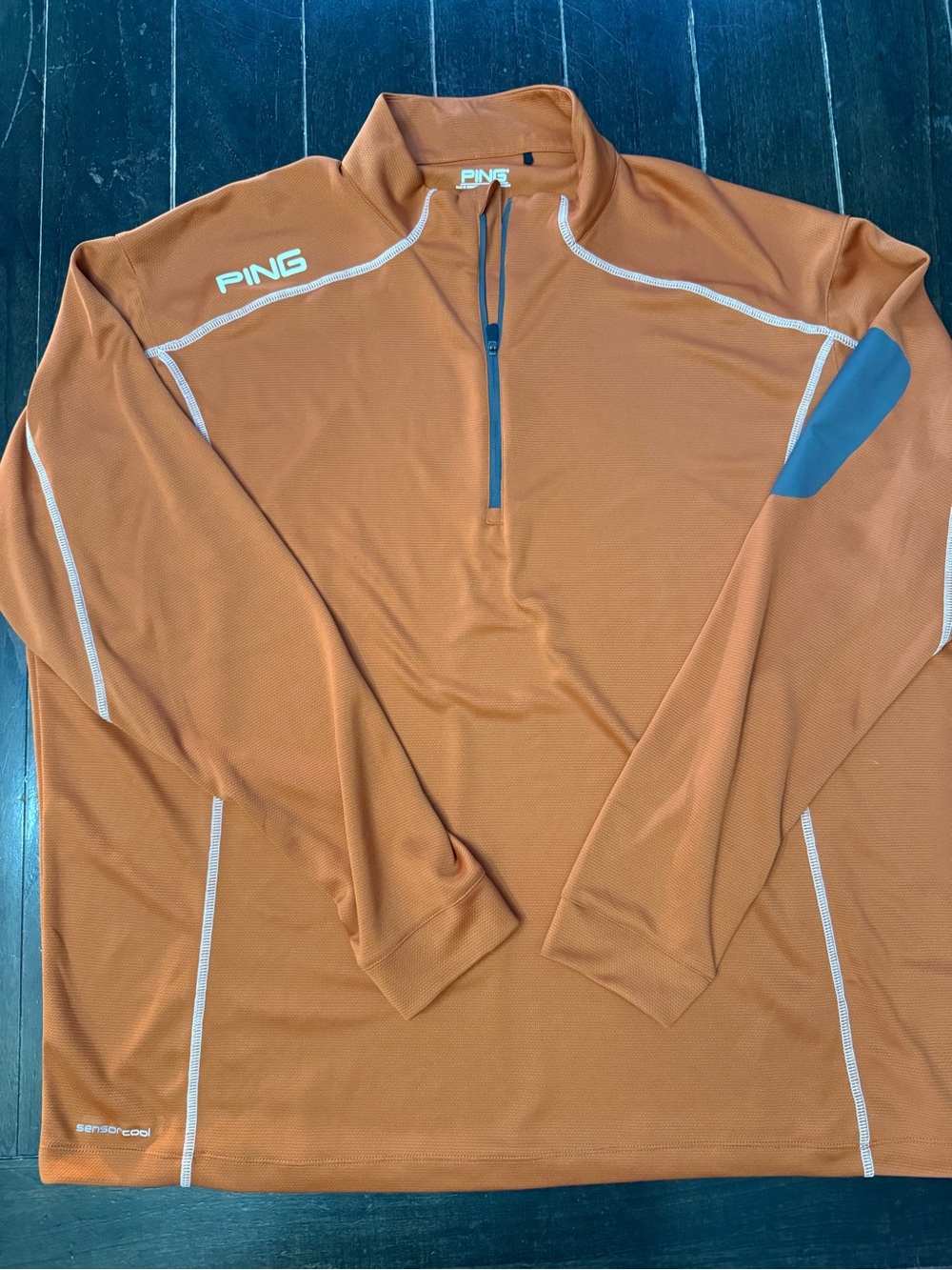 PING Men’s Burnt Orange Quarter-Zip Sensor Cool Performance Golf 2XL